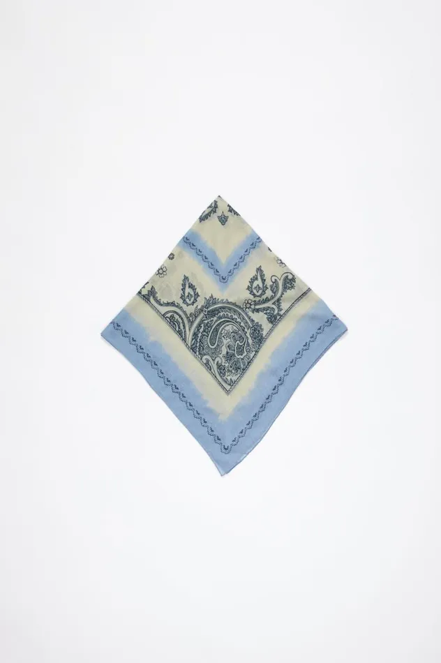 Acne Studios Print Light Wool Scarf Dusty Beigelight Blue Men Scarves