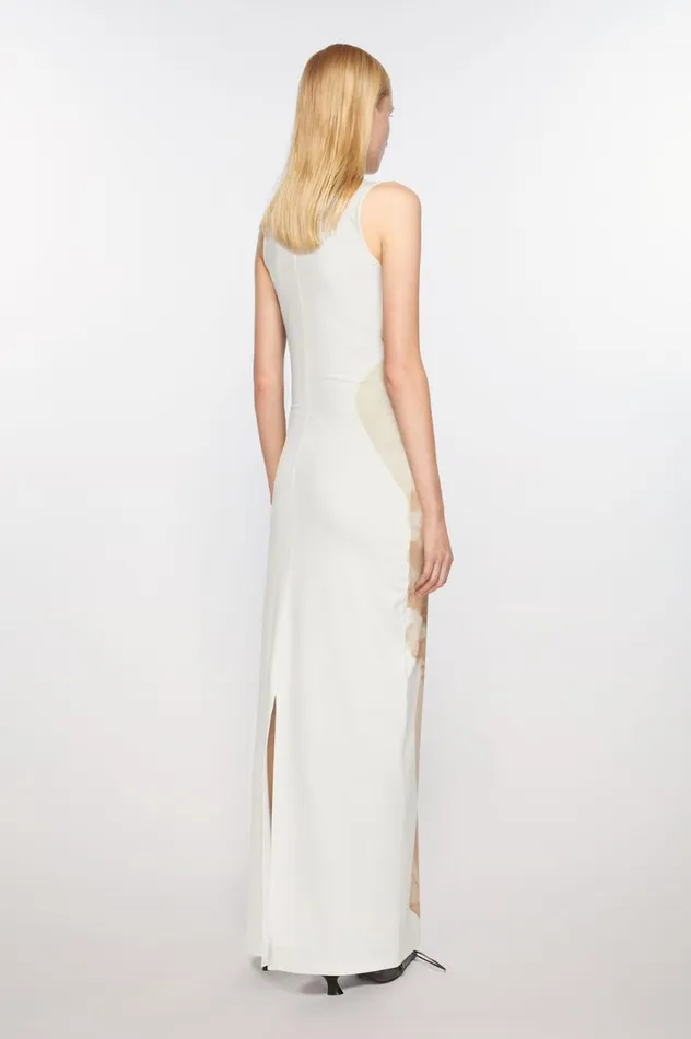 Acne Studios Print Long Dress Whitebeige Women Dresses