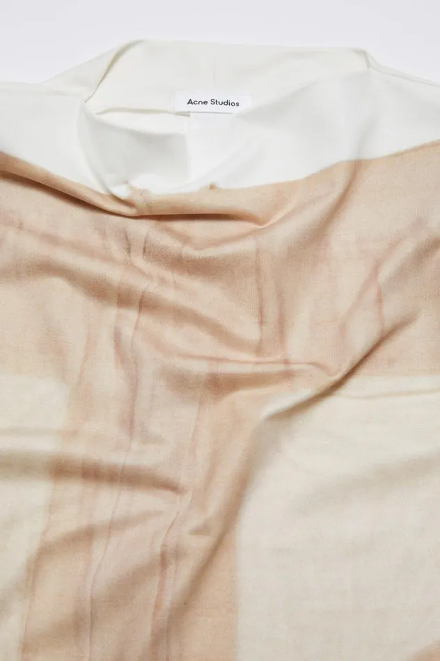 Acne Studios Print Long Dress Whitebeige Women Dresses