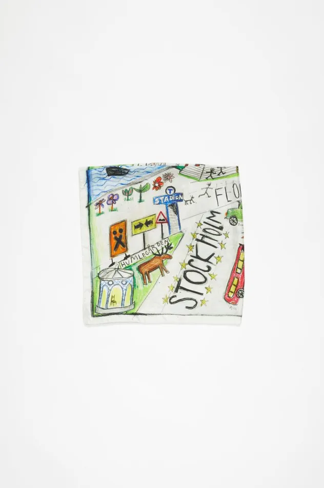 Acne Studios Print Silk Scarf Multicolor Women Scarves