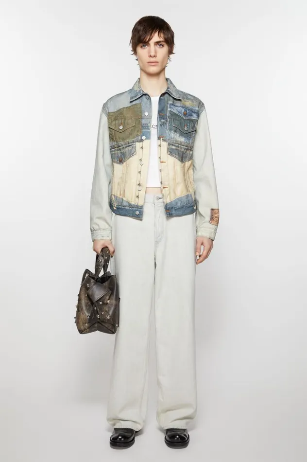 Acne Studios Printed Jacket 8211 Fitted Fit Mid Blue Men Outerwear