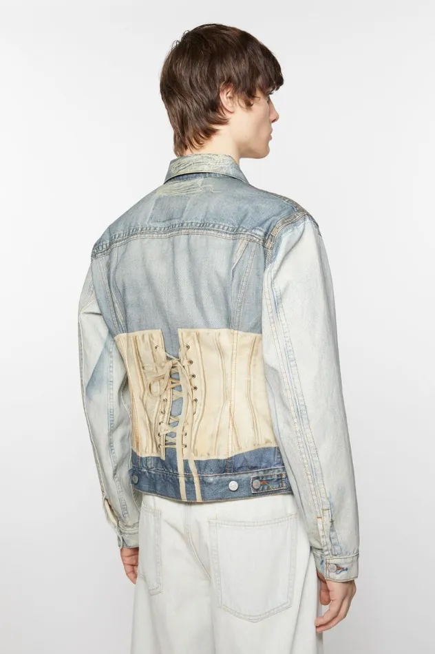 Acne Studios Printed Jacket 8211 Fitted Fit Mid Blue Men Outerwear