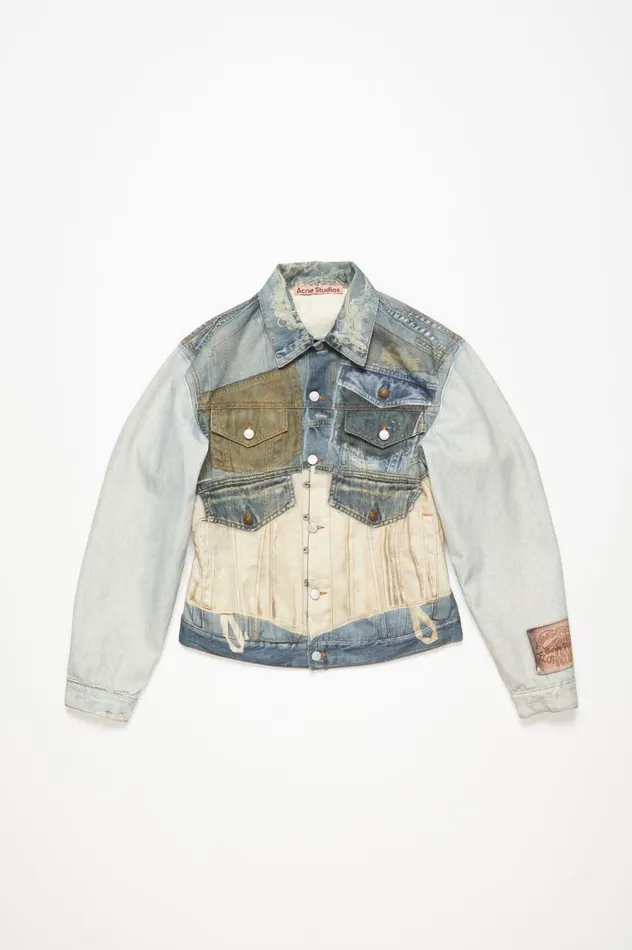 Acne Studios Printed Jacket 8211 Fitted Fit Mid Blue Men Outerwear