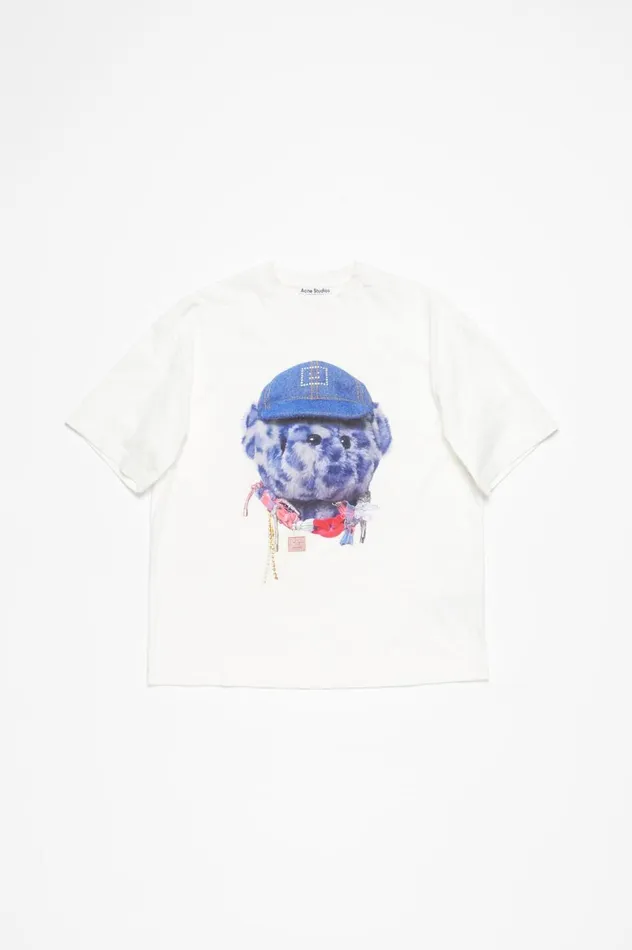 Acne Studios Printed Tshirt 8211 Relaxed Fit Optic White Men Tshirts