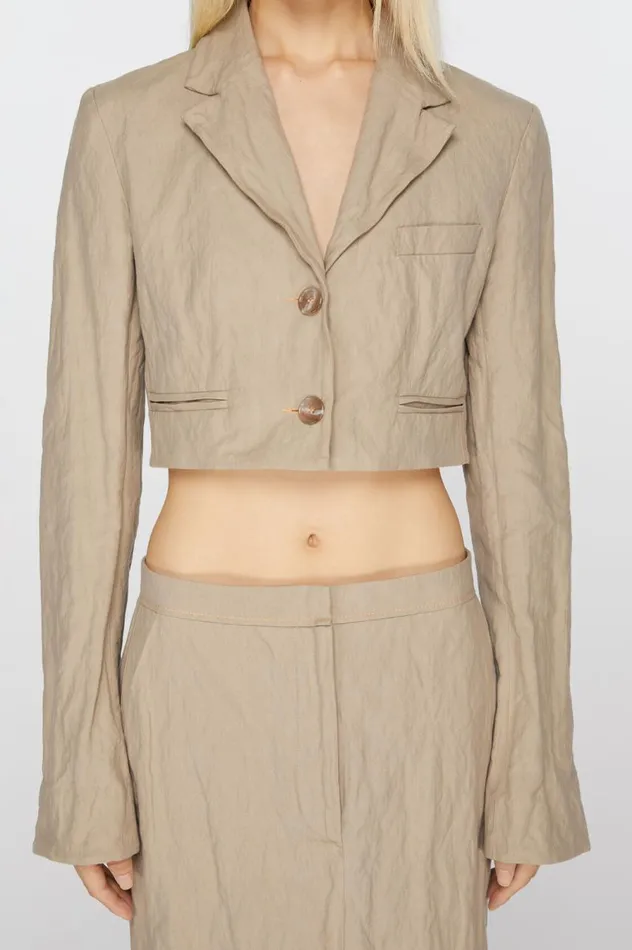 Acne Studios Regular Fit Suit Jacket Cold Beige Women Suit Jackets