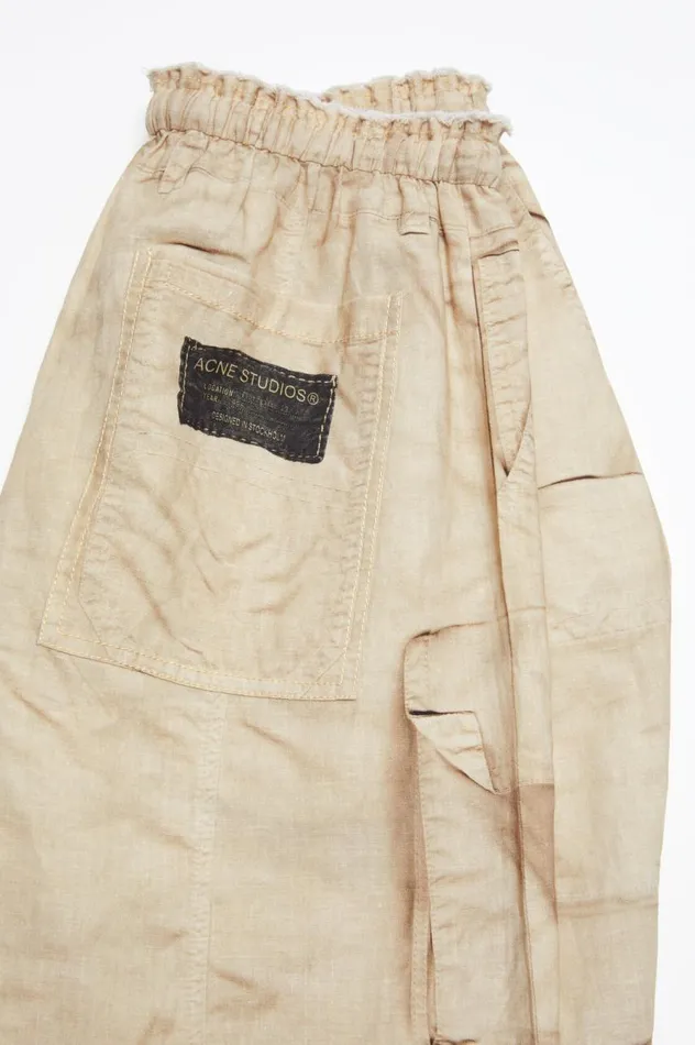 Acne Studios Relaxed Fit Printed Trousers Oat Beige Women Trousers