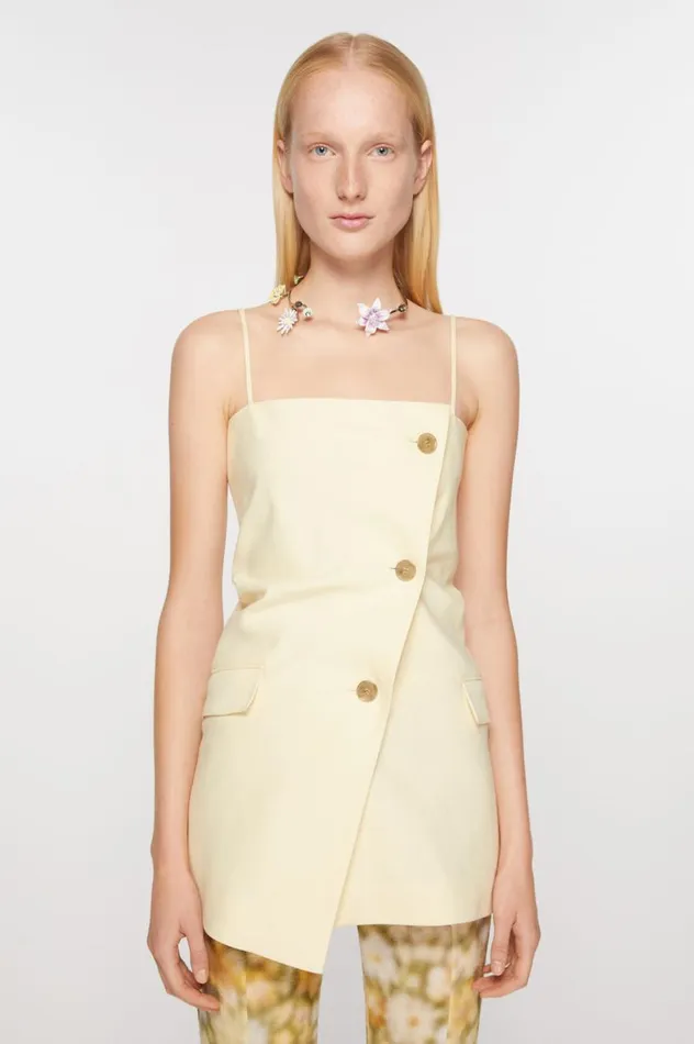 Acne Studios Strap Suit Top Soft Yellow Women Shirts and Blouses
