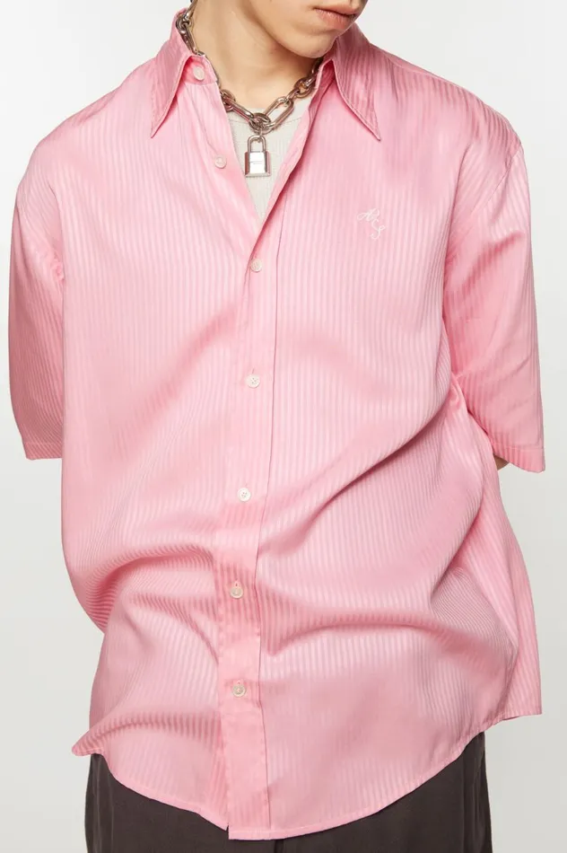 Acne Studios Stripe Buttonup Shirt Blush Pink Men Shirts
