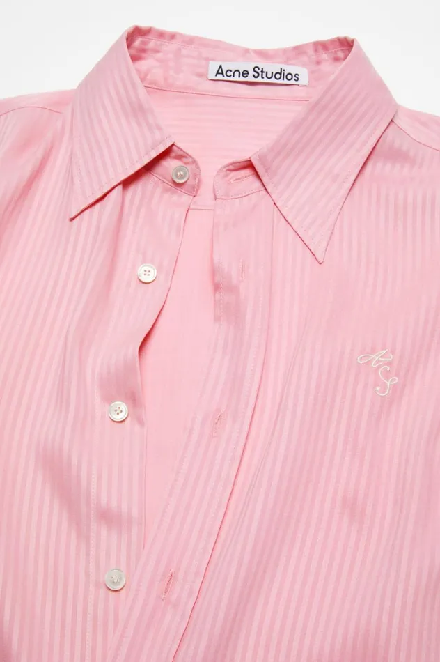 Acne Studios Stripe Buttonup Shirt Blush Pink Men Shirts