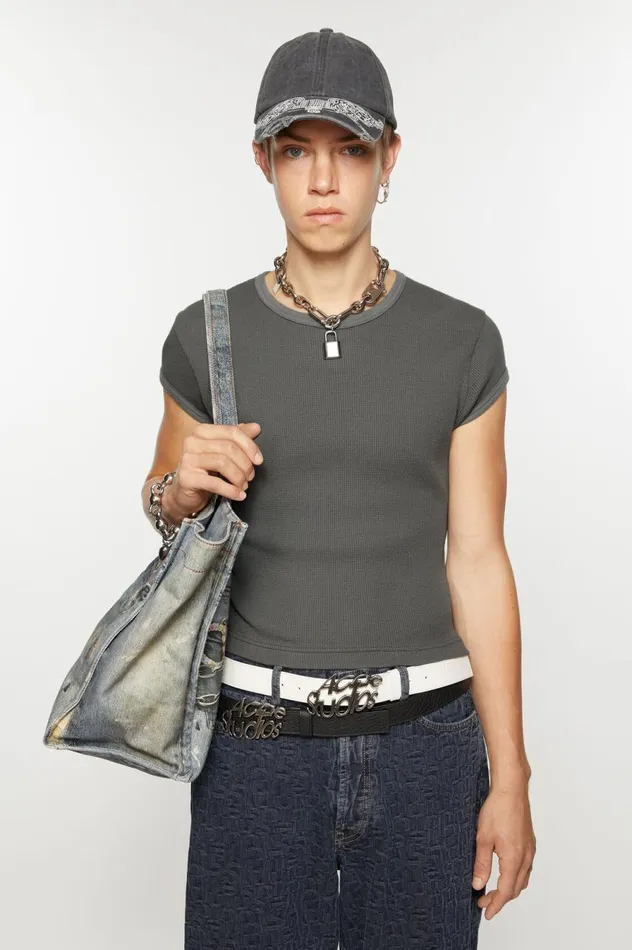 Acne Studios Tshirt 8211 Fitted Unisex Fit Faded Grey Men Tshirts