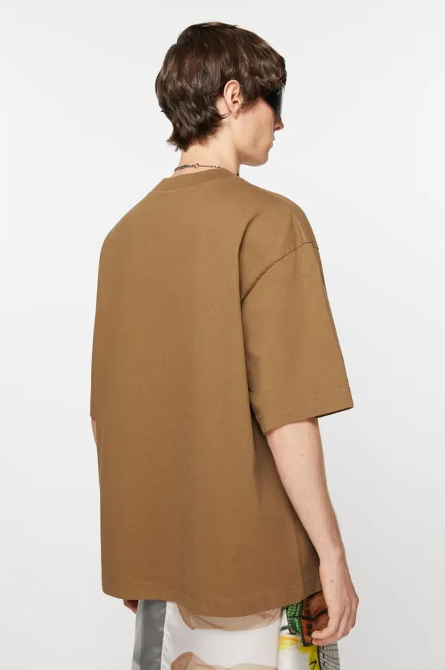 Acne Studios Tshirt Logo Mud Beige Men Tshirts