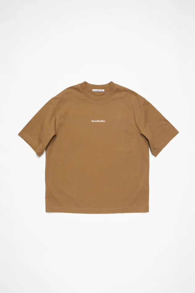 Acne Studios Tshirt Logo Mud Beige Men Tshirts