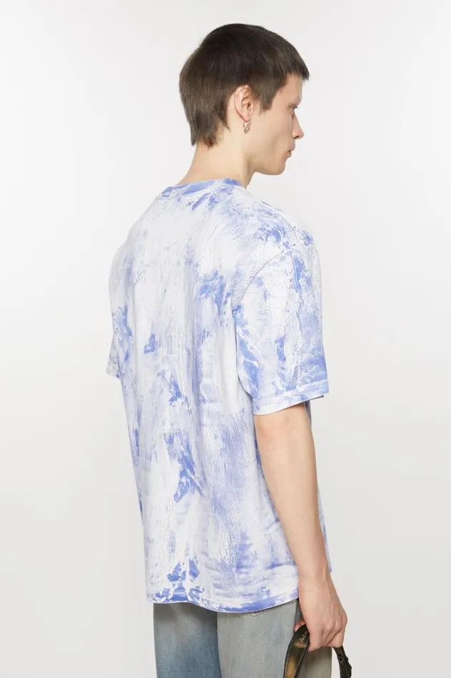 Acne Studios Tshirt Plaster Print Faded Blue Men Tshirts