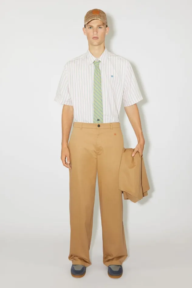Acne Studios Twill Chino Trousers Camel Brown Men Trousers