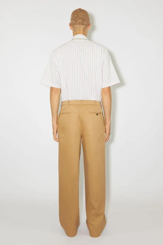 Acne Studios Twill Chino Trousers Camel Brown Men Trousers