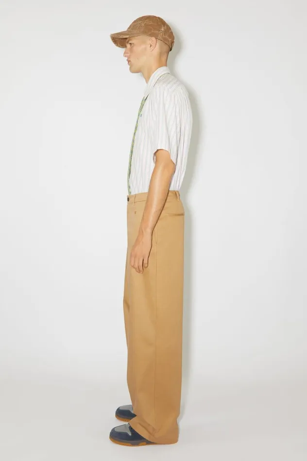 Acne Studios Twill Chino Trousers Camel Brown Men Trousers