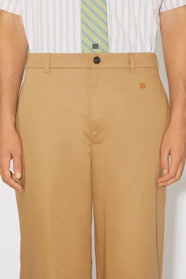 Acne Studios Twill Chino Trousers Camel Brown Men Trousers