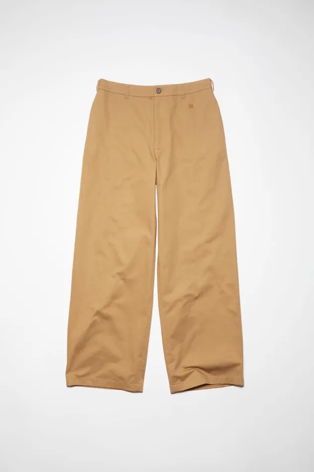Acne Studios Twill Chino Trousers Camel Brown Men Trousers