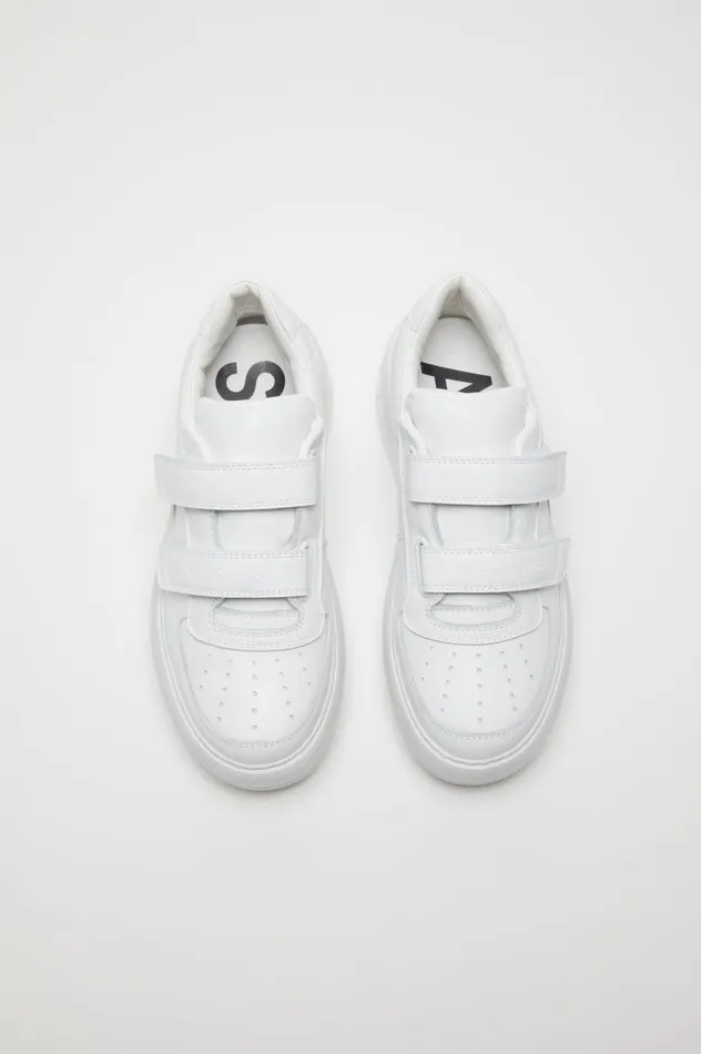 Acne Studios Velcro Strap Platform Sneakers Optic Whiteoptic White Men Face Collection