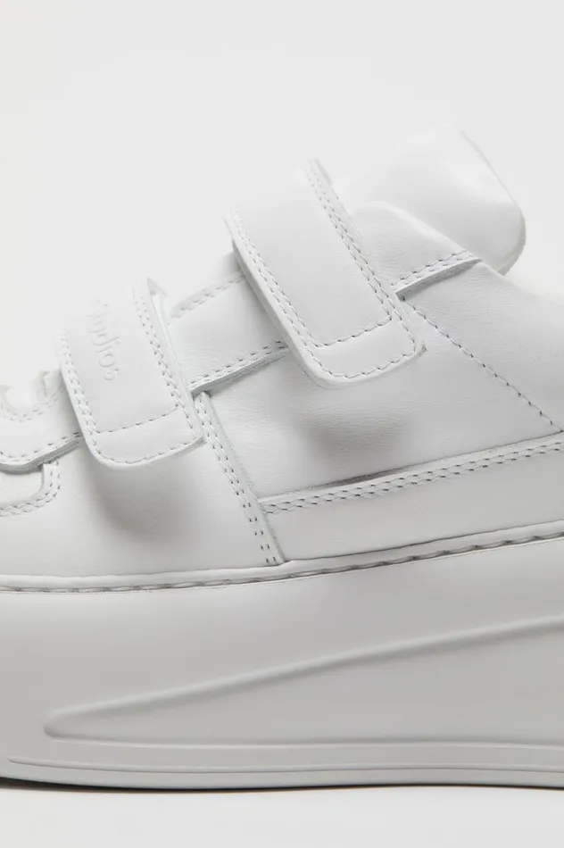 Acne Studios Velcro Strap Platform Sneakers Optic Whiteoptic White Men Face Collection