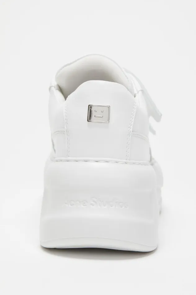 Acne Studios Velcro Strap Platform Sneakers Optic Whiteoptic White Men Face Collection