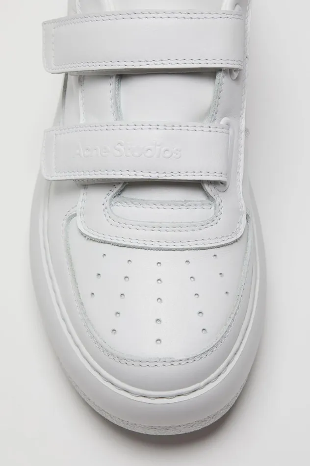 Acne Studios Velcro Strap Platform Sneakers Optic Whiteoptic White Men Face Collection