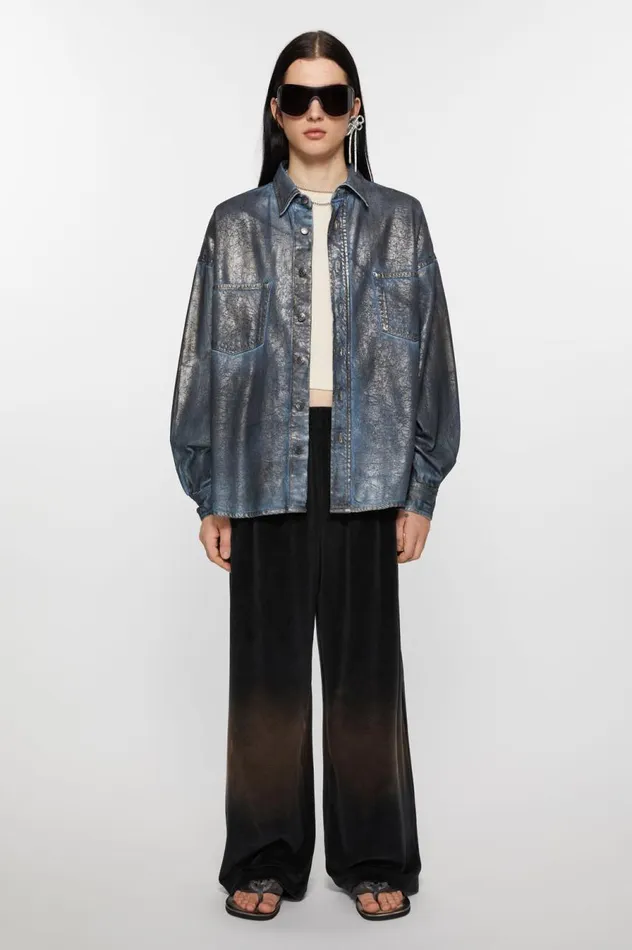 Acne Studios Velour Trousers Black Women Trousers