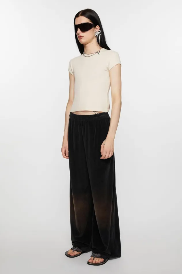 Acne Studios Velour Trousers Black Women Trousers