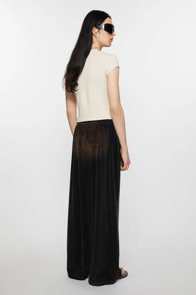 Acne Studios Velour Trousers Black Women Trousers