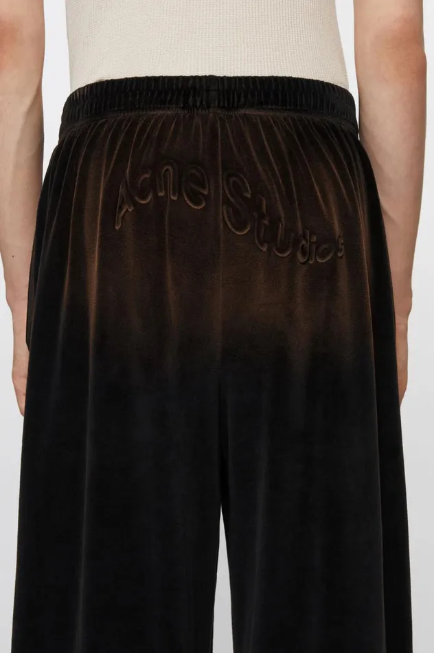 Acne Studios Velour Trousers Black Women Trousers