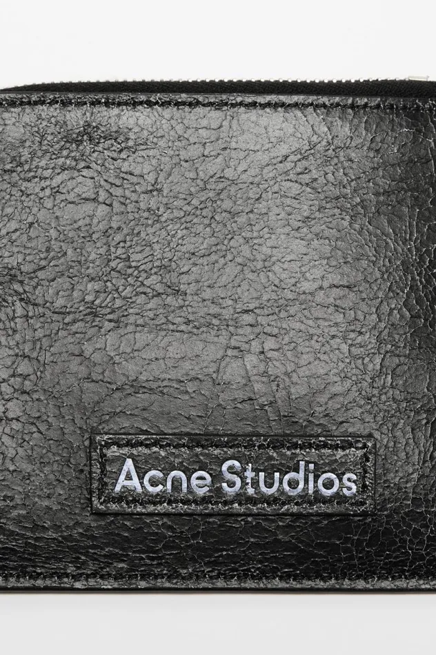 Acne Studios Zip Leather Wallet Black Men Small Leather Goods