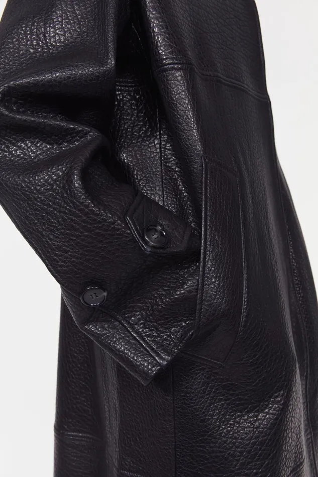 Aida Leather Coat Dark Brown Women Rodebjer Outerwear