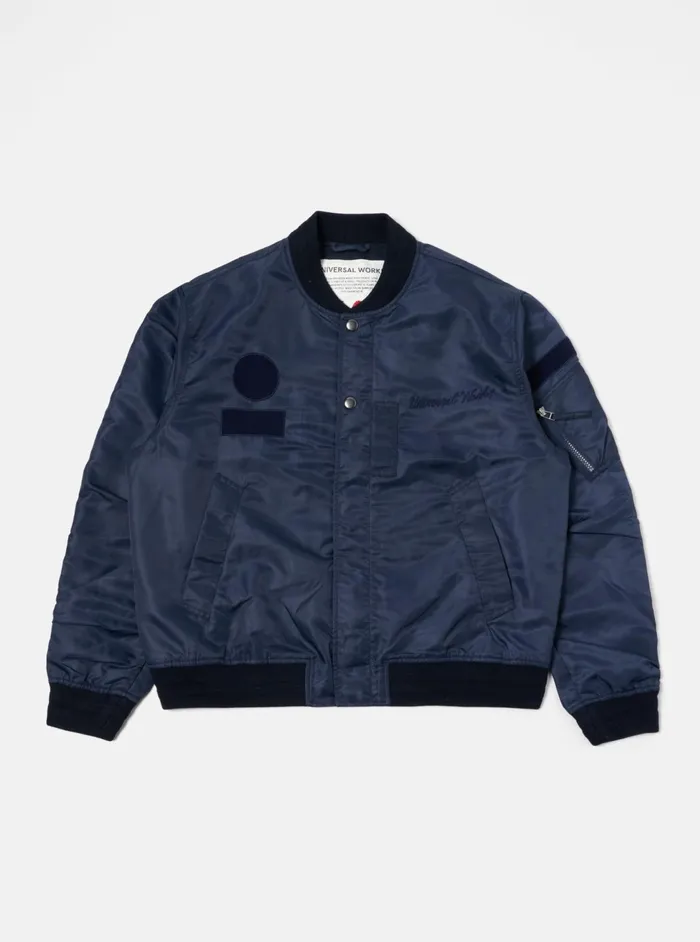 Badge Bomber In Navy Flight Nylon Men Universal Works Coats and Outerwear