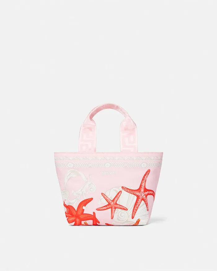 Bags and Accessories Kids Versace Barocco Sea Canvas Small Tote Light Pink