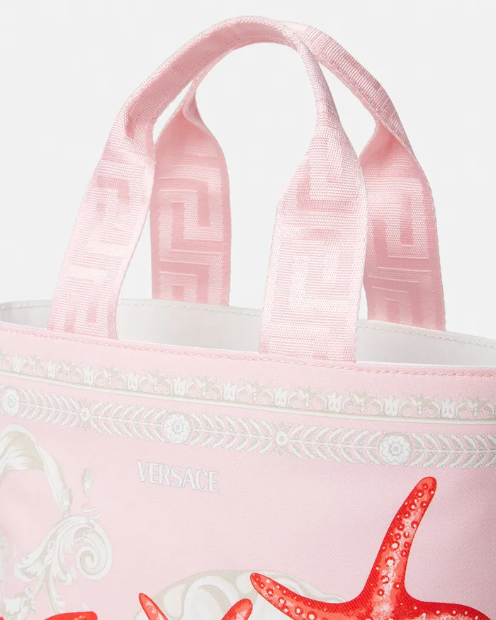 Bags and Accessories Kids Versace Barocco Sea Canvas Small Tote Light Pink