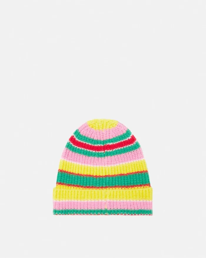 Bags and Accessories Kids Versace Striped CableKnit Beanie Print