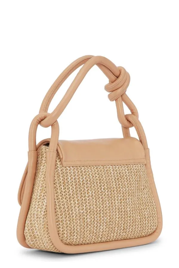 Bags GANNI Shoulder Knot Flap Over Raffia Bag Tan Bags GANNI Shoulder Knot Flap Over Raffia Bag Tan