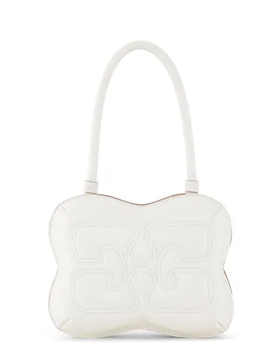 Bags GANNI Shoulder White Butterfly Top Handle Bag Egret