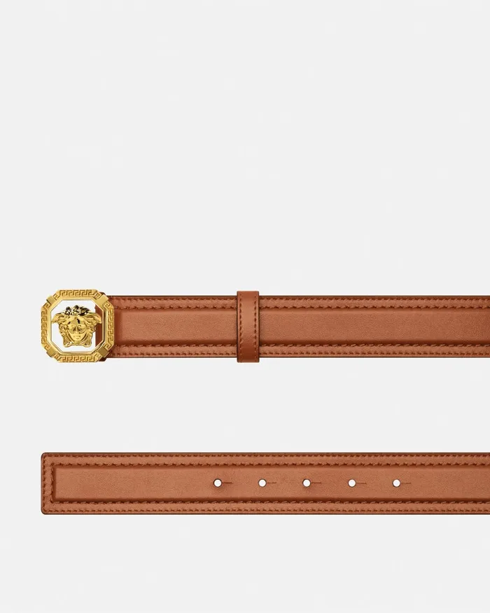 Belts Men Versace La Medusa Leather Belt 35 Cm Brown