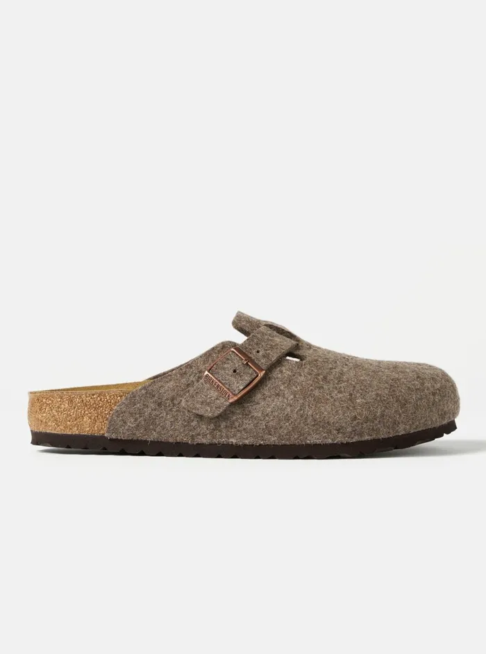 Birkenstock Boston In Cocoa Wool Men Universal Works Footwear