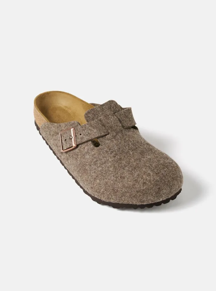 Birkenstock Boston In Cocoa Wool Men Universal Works Footwear