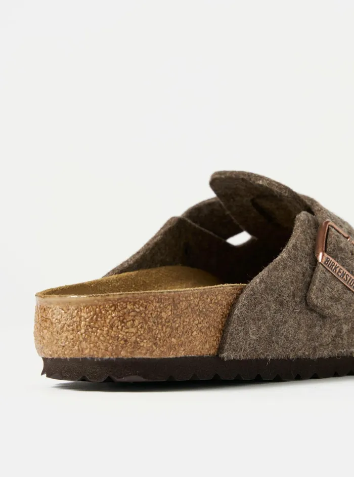 Birkenstock Boston In Cocoa Wool Men Universal Works Footwear