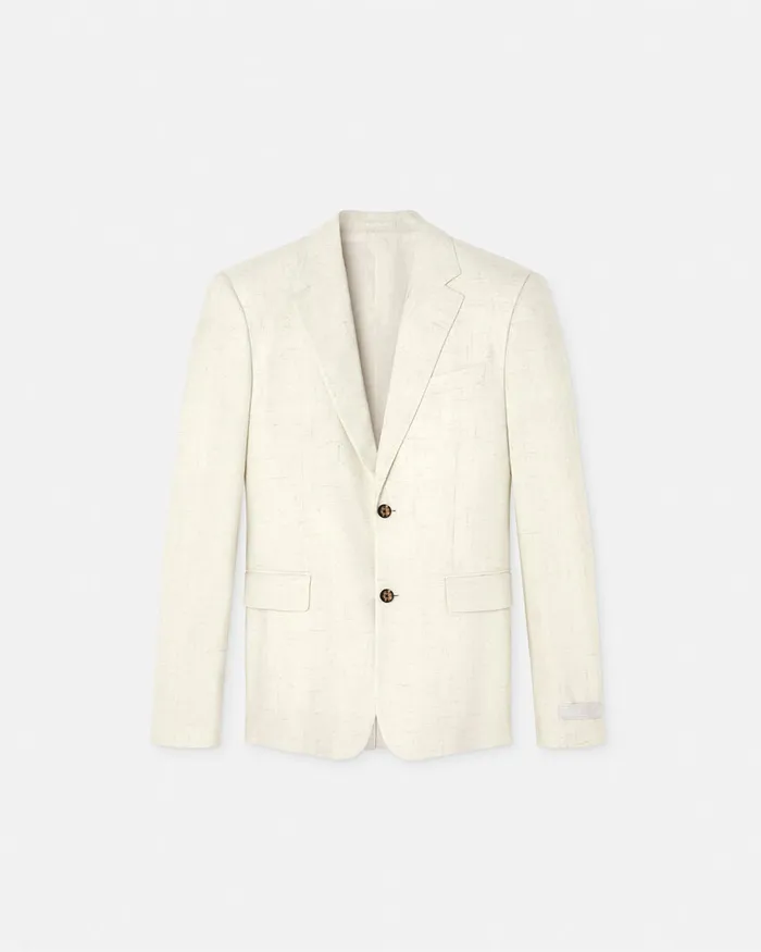 Blazers and Suits Men Versace Barocco Sea SilkBlend Malfil Blazer Blueprint