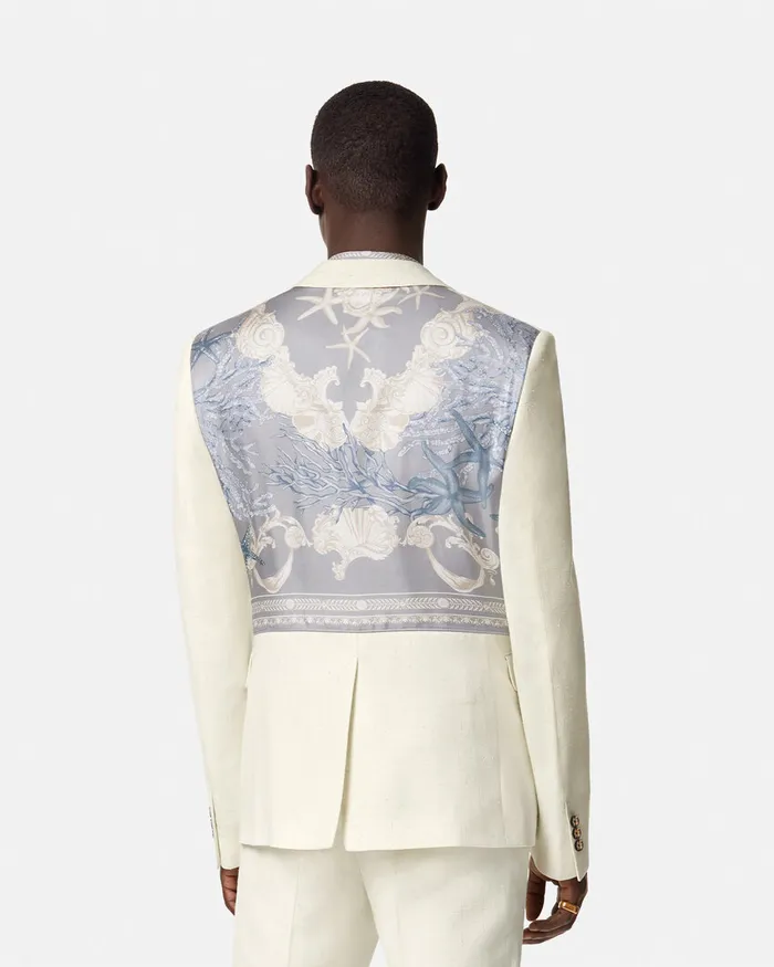 Blazers and Suits Men Versace Barocco Sea SilkBlend Malfil Blazer Blueprint
