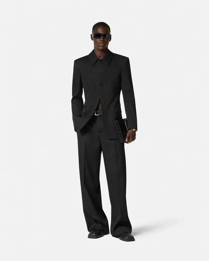 Blazers and Suits Men Versace SingleBreasted Tailored Jacket Black