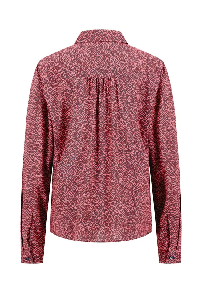 Blouses Women FYNCHHATTON Blouse With A Fine Dot Pattern Blue Purpleashcrimson Red