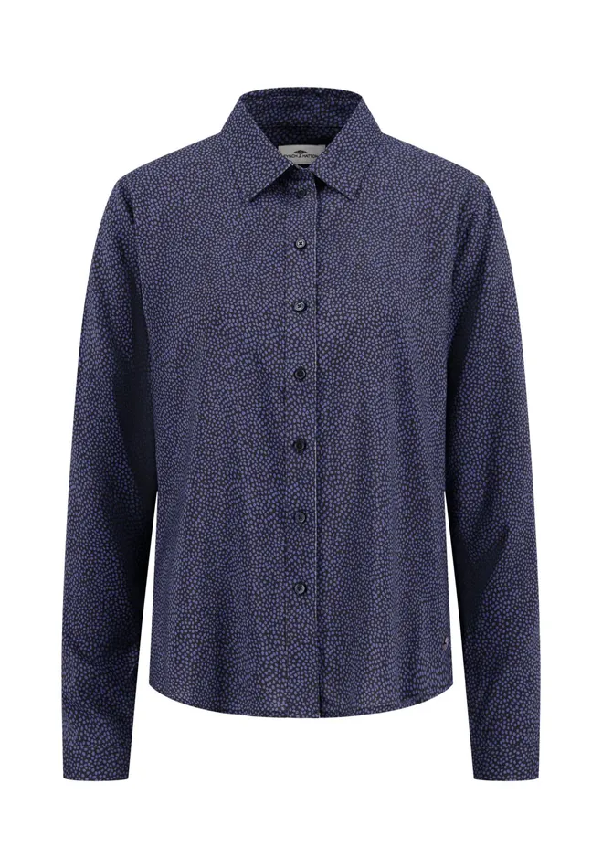 Blouses Women FYNCHHATTON Blouse With A Fine Dot Pattern Blue Purpleashcrimson Red