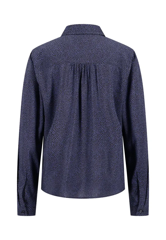Blouses Women FYNCHHATTON Blouse With A Fine Dot Pattern Blue Purpleashcrimson Red