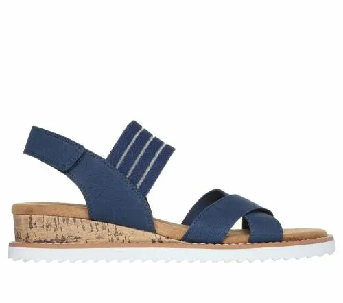 BOBS Desert Kiss 8211 Shore Enough Navy Women SKECHERS Canvas Shoes