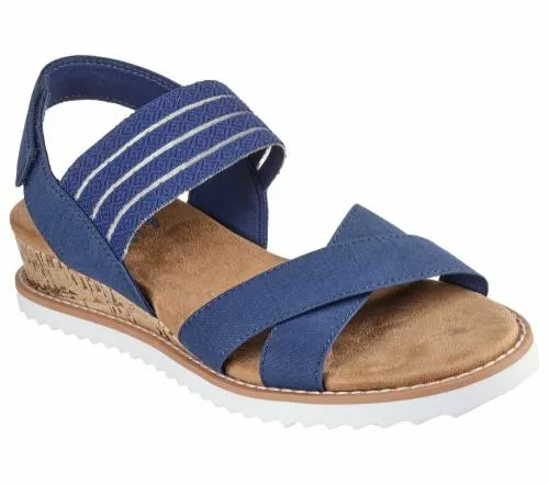BOBS Desert Kiss 8211 Shore Enough Navy Women SKECHERS Canvas Shoes